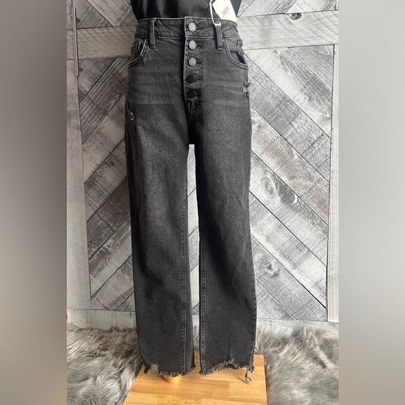 JBD  DOWNTOWN CROP BUTTON EXPOSED JEANS SIZE 27 - Picture 6 of 15